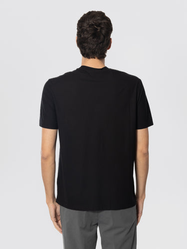 Ronde Hals T-shirt van Katoenen Crêpe Zwart