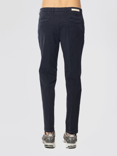 Slim Fit Trousers with Pleats Blue