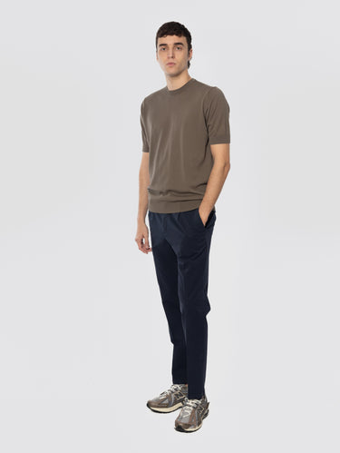 Slim Fit Trousers with Pleats Blue
