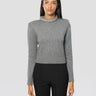 PINKO-Maglia Cropped con Collo Gioiello Grigio-TRYME Shop