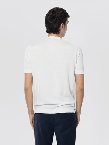 T-shirt van Katoenen Crêpe Optisch Wit