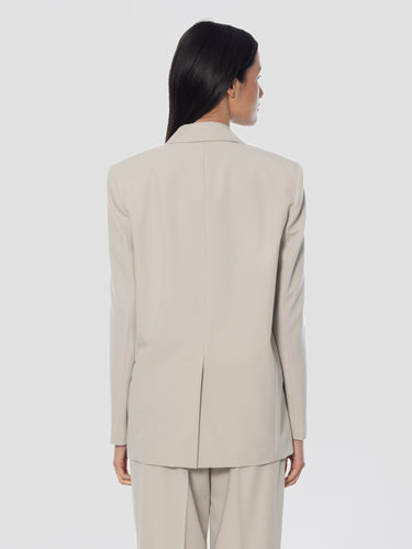 Veste fluide monopetto Gris Colombe