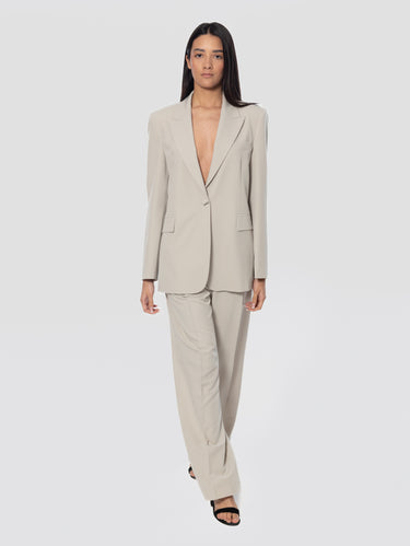 Veste fluide monopetto Gris Colombe