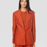 CLOSED-Giacca Blazer in Lino e Viscosa Mattone-TRYME Shop