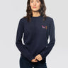 MC2 SAINT BARTH-Maglione Girocollo in Misto Lana con Ricamo Non Mi Fido Blu-TRYME Shop