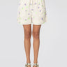 ESSENTIEL ANTWERP-Pantaloncini in Cotone con Ricami e Pailletes Bianco-TRYME Shop