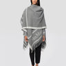 MAX MARA-Poncho in Lana con Frange Hilde Grigio-TRYME Shop