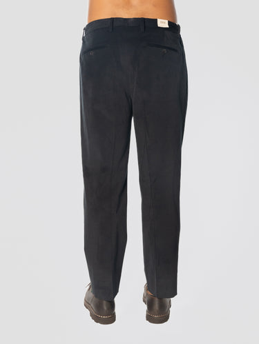 Pantalon en drill de coton à pinces noir