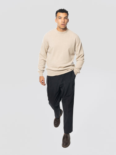 Pantalon en drill de coton à pinces noir