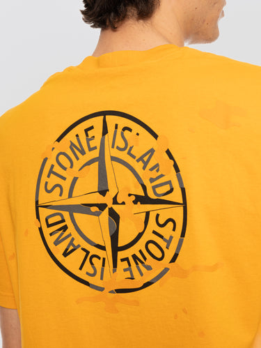 Orange Compass Logo Print T-shirt