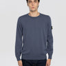 STONE ISLAND-Maglione Girocollo in Cotone Finezza 14 Blu/Grigio-TRYME Shop
