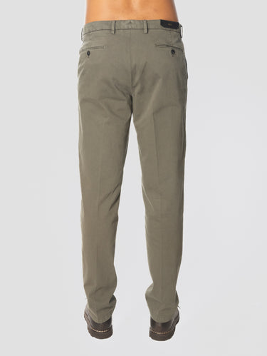 Pantalon habillé en satin de coton vert