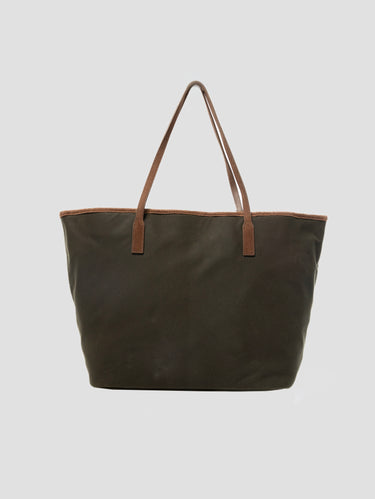 City Bag in Tessuto Wax Verde Militare