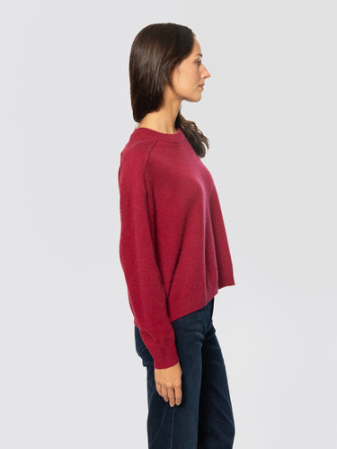 Maglia Girocollo Cropped Gaston in Cashmere Borgogna