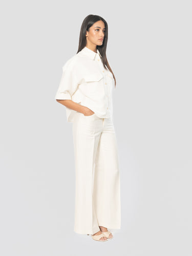 Ivory Flared Long Leg Pants