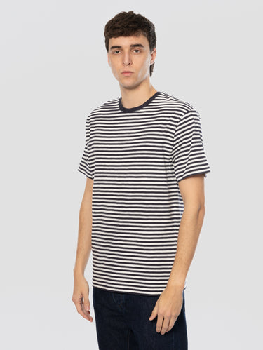 Blue/White Striped Organic Cotton T-Shirt