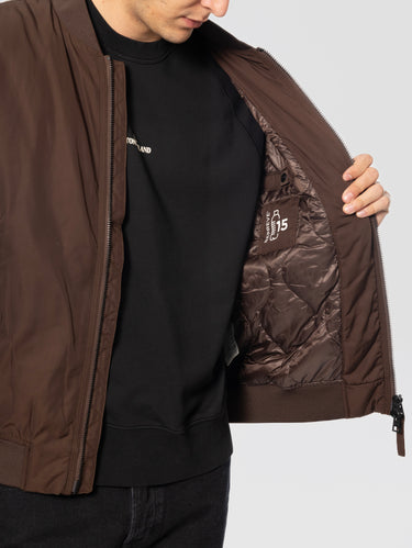 Klassische Bomberjacke aus recyceltem Twill in Espresso