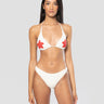MC2 SAINT BARTH-Top Bikini a Triangolo con Perline Bianco-TRYME Shop