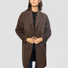 THE JACKIE-Cappotto in Pelle Bonded Suede Marrone-TRYME Shop