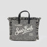 MC2 SAINT BARTH-Borsa Motivo Spigato e Strass Vanity Mini Nero/Bianco-TRYME Shop