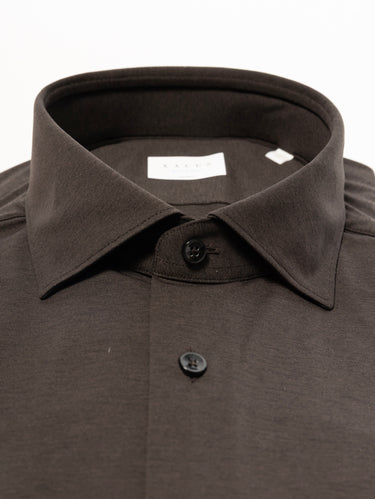 Camicia Active in Twill Armaturato Marrone