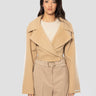 MAX MARA-Cappotto Corto in Lana Aderente Caramello-TRYME Shop