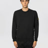 STONE ISLAND-Felpa Girocollo in Cotone Nero-TRYME Shop
