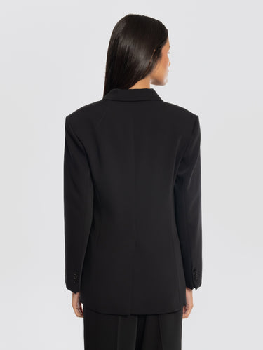 Black Double-Breasted Cady Jacket