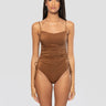 MC2 SAINT BARTH-Costume Intero con Dettaglio Strass Marrone-TRYME Shop