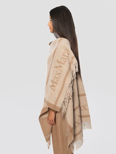 Poncho aus Wolle mit Fransen Hilde Cacha'