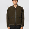 STONE ISLAND-Bomber in Panno Ratinato Verde Miltare-TRYME Shop
