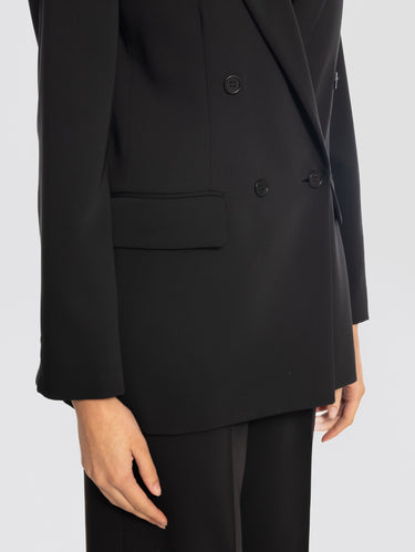 Black Double-Breasted Cady Jacket