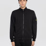 STONE ISLAND-Track Jacket in Felpa di Cotone Nero-TRYME Shop
