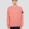 STONE ISLAND-Felpa Girocollo in Cotone Malfilé FIammato Rosa-TRYME Shop