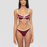 MC2 SAINT BARTH-Costume a Balconcino con Profili a Contrasto Bordeaux/Bianco-TRYME Shop