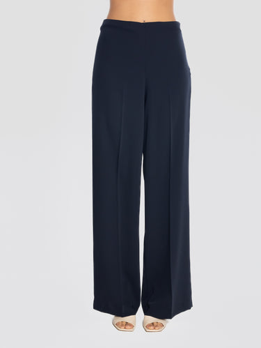 Hose aus Cady mit weitem Bein Blau