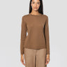 MAX MARA MM-Maglia in Lana Extrafine Girocollo Noce-TRYME Shop