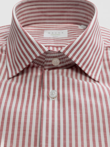 Camicia Wrinkle Free a Righe Bianco/Rosso