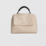 ORCIANI-Borsa Sveva a Mano Piccola con Manico in Cuoio Burro-TRYME Shop