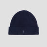 RALPH LAUREN-Berretto in Cashmere con Risvolto Blu-TRYME Shop