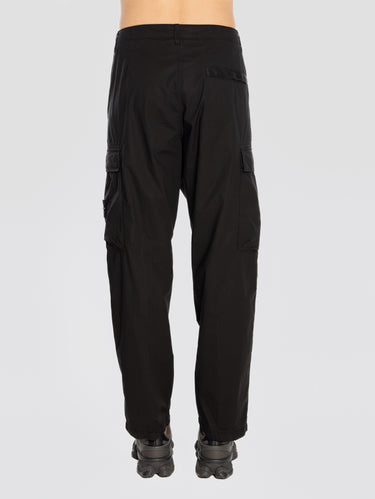 Stretch Cotton Cargo Pants Black