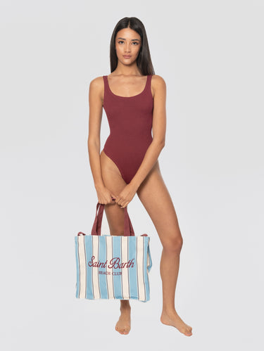 Maillot une pièce froissé bordeaux