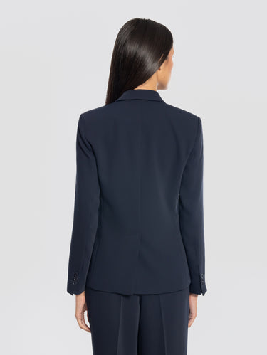 Blue Single-Breasted Cady Jacket
