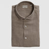 XACUS-Camicia in Lino Tinta Unita Tortora-TRYME Shop