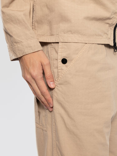 Pantaloni Chino in Ripstop di Cotone Deserto