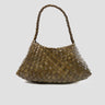 DRAGON DIFFUSION-Borsa Baguette in Pelle Intrecciata Rosanna Khaki-TRYME Shop