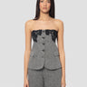 ERMANNO FIRENZE-Corpetto in Tweed con Inserti in Pizzo Grigio-TRYME Shop