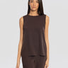 P.A.R.O.S.H.-Blusa in Cady Girocollo Marrone-TRYME Shop