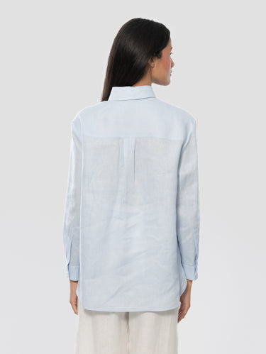 Light Blue Oversize Linen Shirt