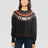 MC2 SAINT BARTH-Maglione Girocollo con Motivo e Scritta Nero-TRYME Shop